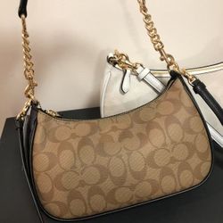 Khaki black printed bag