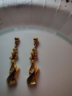 Vintage Avon Champagne Bottle Earrings - "Cheers" Novelty