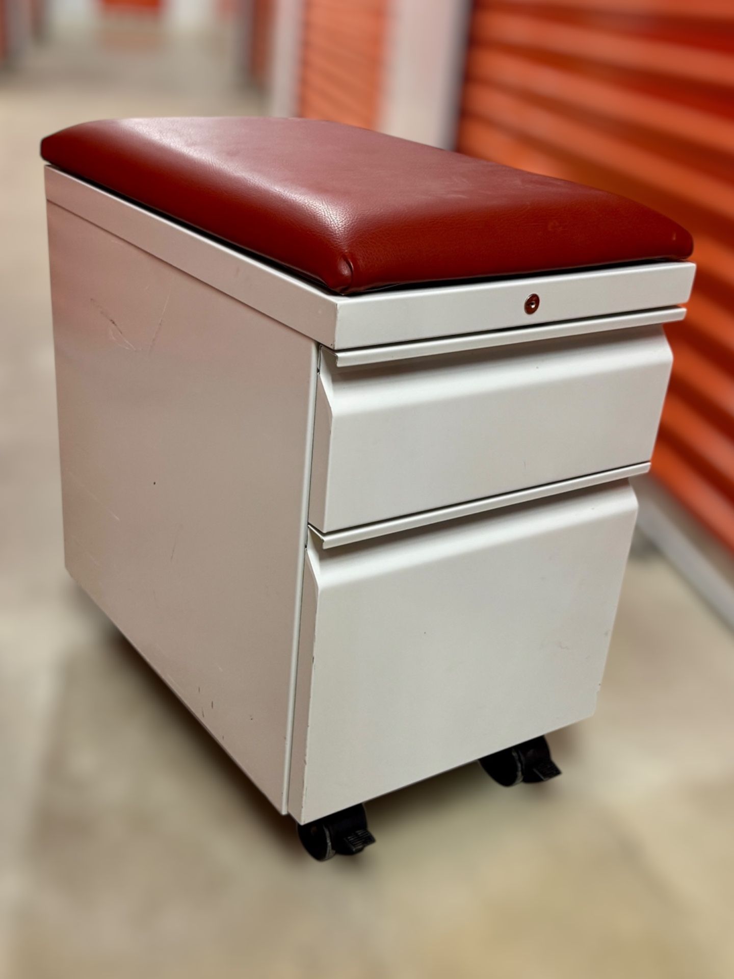 Allsteel Rolling File Cabinet w/ Cushion Seat – 15x23x24.5, Under-Desk Storage