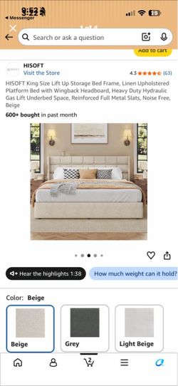 King size bed frame