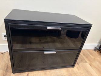 Black 2-Drawer Lateral File Cabinet