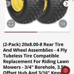 Tires, Tubeless, Riding Lawnmowers, See Pic for Dimensions, 2 Pack, $100