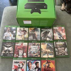 Xbox one + Kinect + 14 games with original box