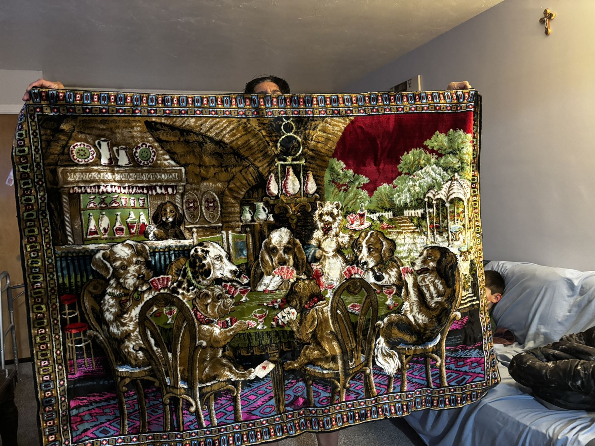 Dogs playing Poker Large Area Rug 