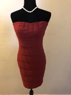 Strapless red dress size small