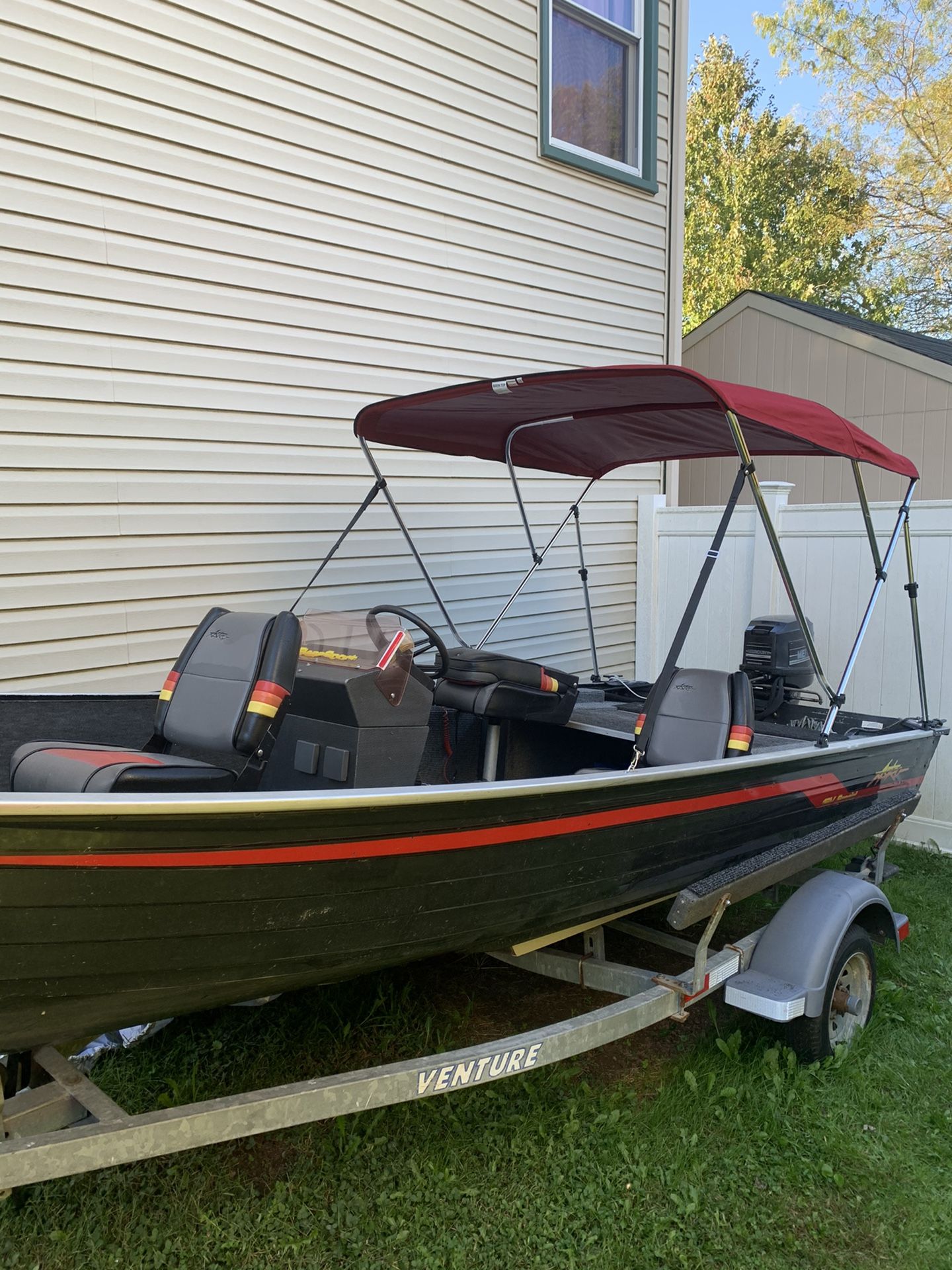 1989 Astro 16’ fishing boat with trailer