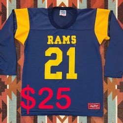NFL Vtg Rawlings Nolan Crowell #21 Los Angeles Rams Jersey Kid’s/Youth Large 