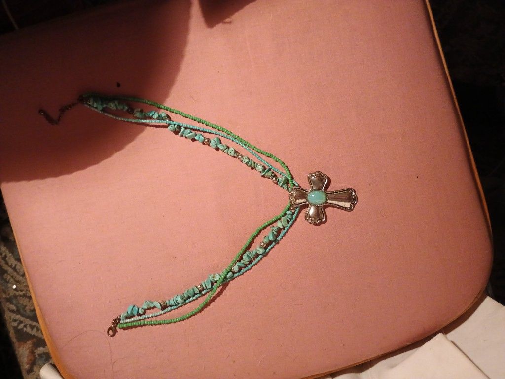 Turquoise Cross Necklace