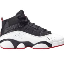 NIKE Air Jordan 6 Rings Black Varsity Red Kid's Size 2.5 Y