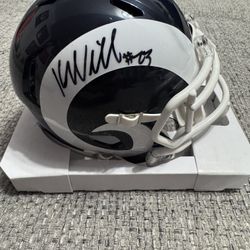 Kyren Williams Signed Autograph LA Rams White Horn Mini Helmet - Metabilia Coa