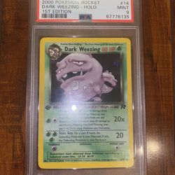 Pokemon Dark Weezing 1st Edition 14/82 Holo Rare Team Rocket PSA 9 MINT!