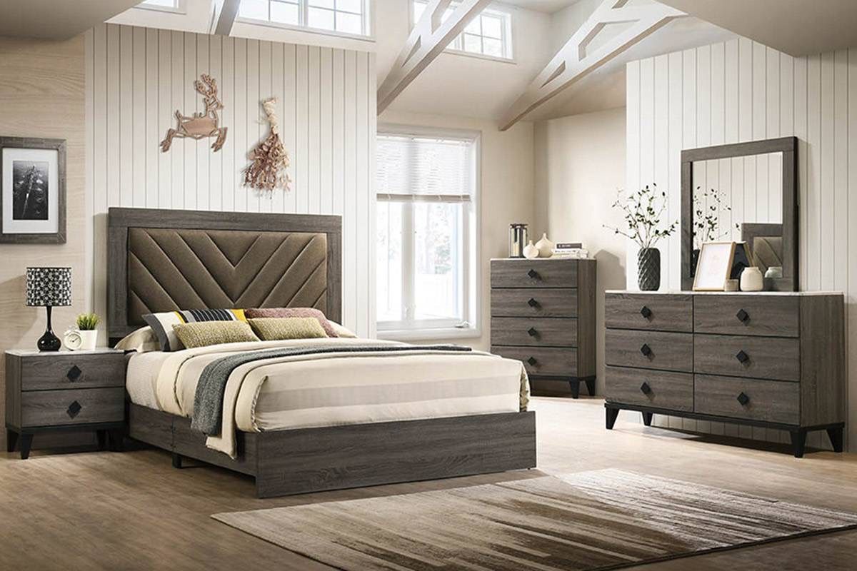 Gray Queen Bed Frame - Mattress Sold Separate (Free Delivery)