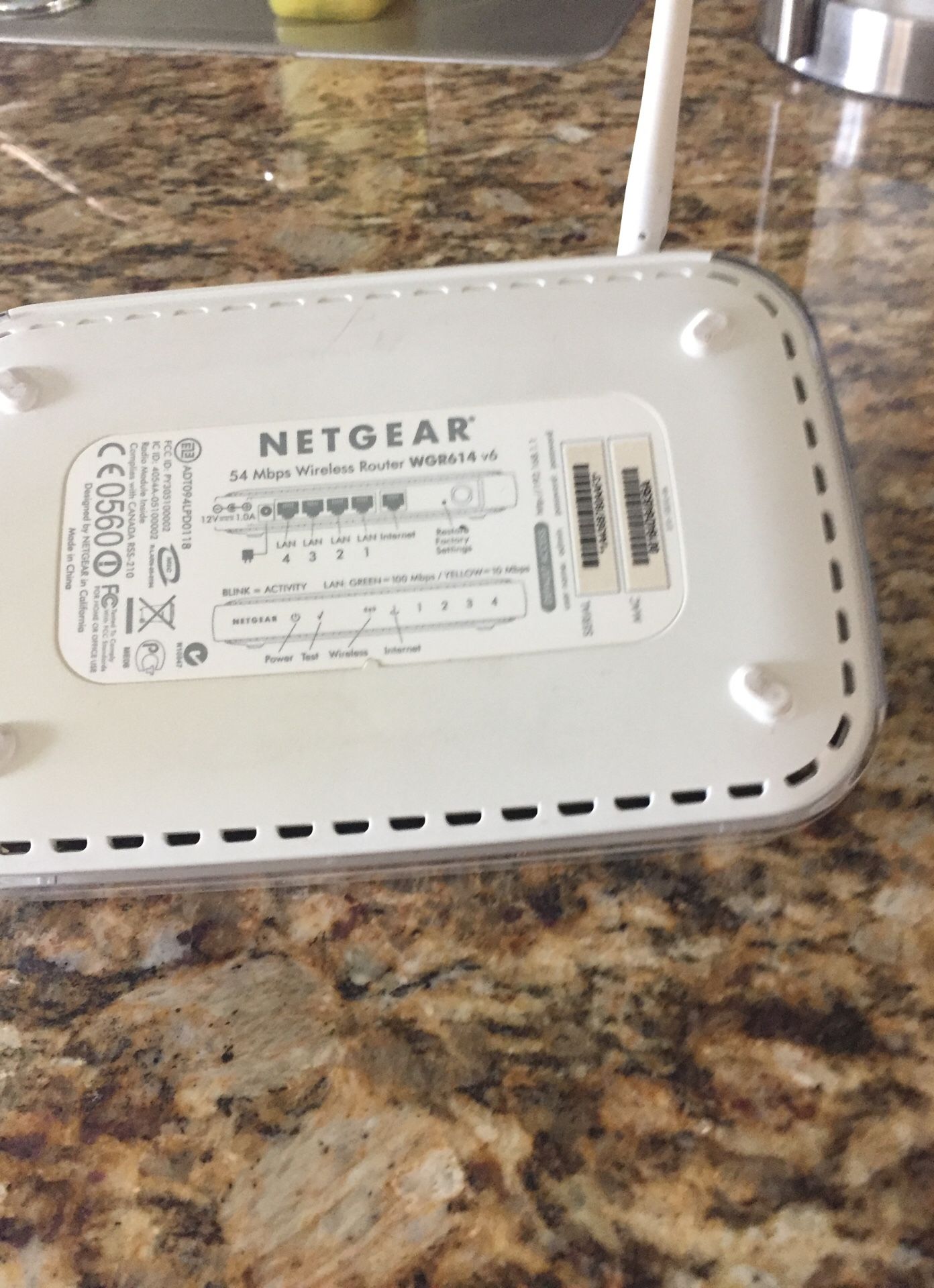 Netgear 54 Mbps Wireless Router Wgr614 v6
