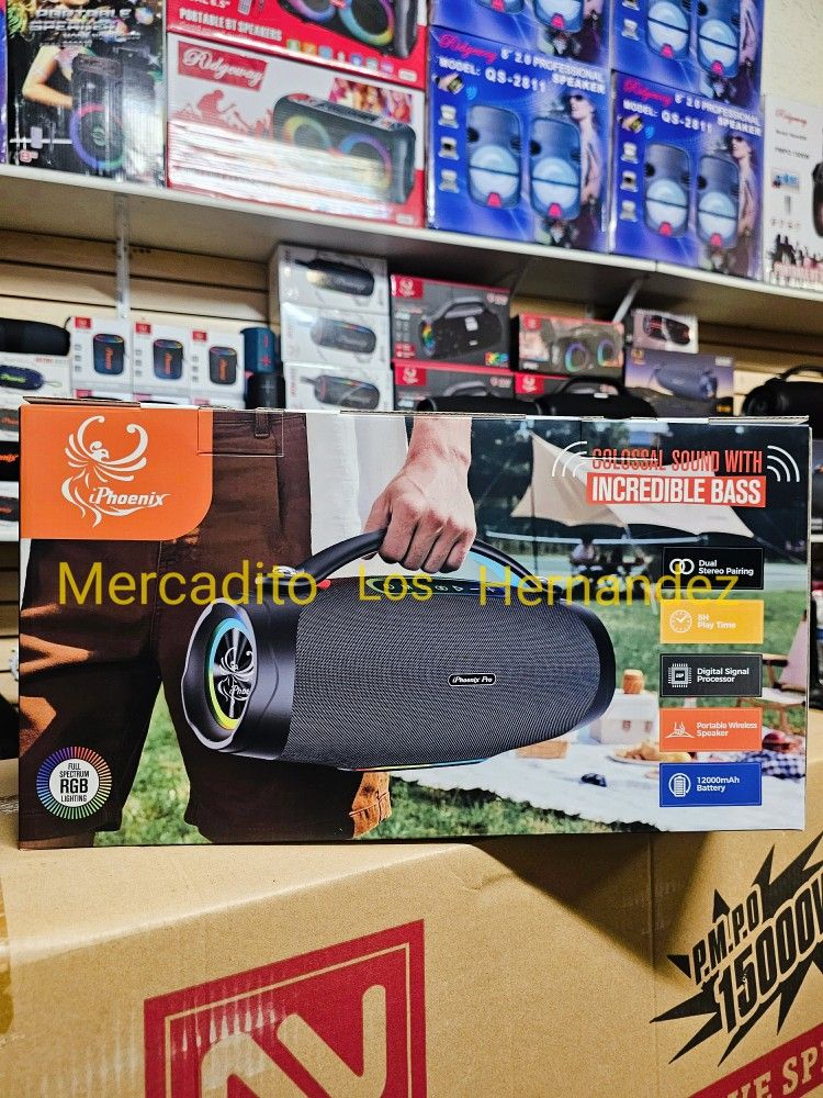 Huge BoomBox Bluetooth Speaker ❗️140w ❗️HEAVY BASS❗️HD Audio - Usb / Aux / Sd Card 🎤Wireless Mic 🔥SUPER PRICE -🔊 IPHOENIX IX-97🔊
