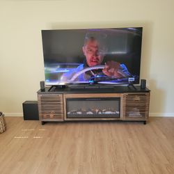 T.V Entertainment Stand With Electric Fire Place