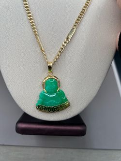 18kt solid gold Buddah necklace