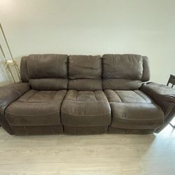 Reclining living room set (sofa + loveseat) 💥 Brown color, very comfortable