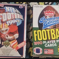 1990 & 1991 Football - UPPER DECK - FLEER 2 Boxes 36 Packs Each