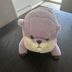 Purple and white otter plush stuffy 