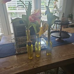3 Vases With Flowers