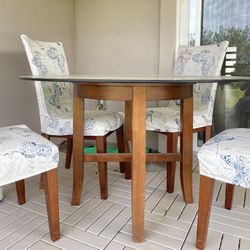 Glass Table And 4 Chairs