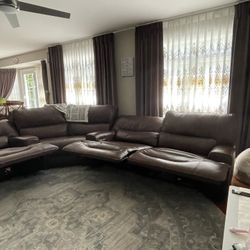 Brown Leather Sofa
