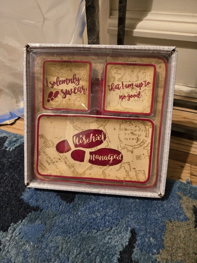 Harry Potter Marauder's Map Trinket Tray Ceramic 4 Piece Box Set