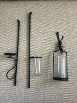 Pottery Barn Wall Sconce Candle Holder, Wall Candle Holder + Wall Vase set