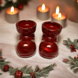 Red Christmas Candle Holders 