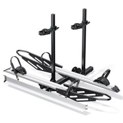 2-Bike Hitch E-bike Rack with Ramp, Fat Tire Electric Bike Carrier, 200 LBS Capacity, Fits 2'' Receiver