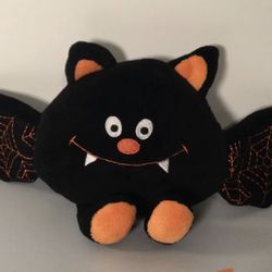 American Greetings Halloween Orange & Black Bat Plush Stuffed Collectible Animal Toy 5”x13”