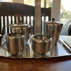 Vintage Stainless Steel Tea Set