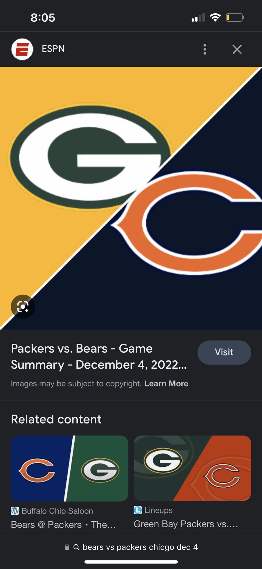 Bears Vs Packers Dec 4 Sec 132 Row 14  Pair Of Tickets 