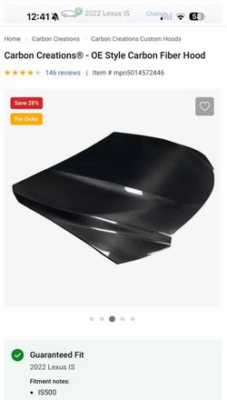 Is500 carbon hood NEW