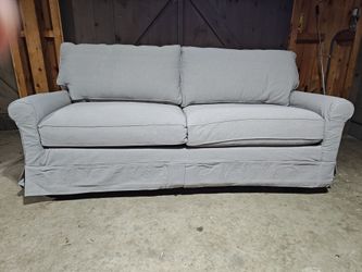 LIKE NEW Crate & Barrel 84" Dove Grey Sofa
