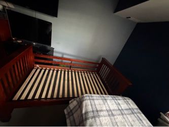 Brown Wooden bunk beds