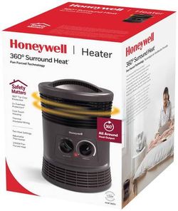 Honeywell 360 Surround Fan Forced Heater, 1500 W, 9 x 9 x 12, Gray