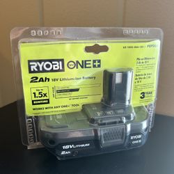 Ryobi 2ah 18v Lithium ion battery New, Open Box 