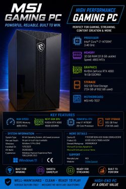🔥 MSI Gaming PC | RTX 4080 | Intel i7-14700KF | 32GB RAM | Excellent Condition 🔥
