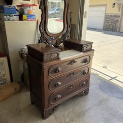 Antique Dresser With Mirror