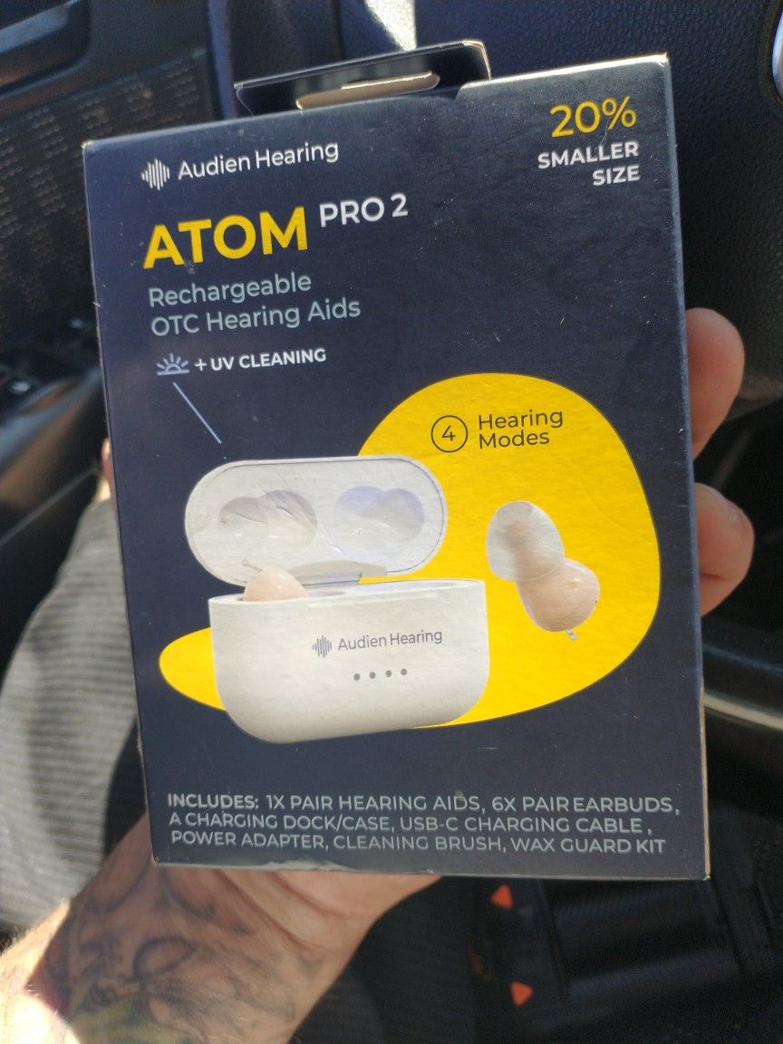 Audien Hearing Atom Pro 2 OTC Rechargeable Hearing aids