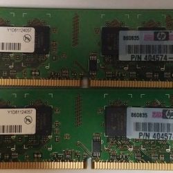 HP 2GB (1GBx2) DDR2 PC2-6400 Memory