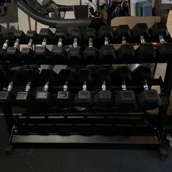 5-50lbs Dumbbells w/Rack 