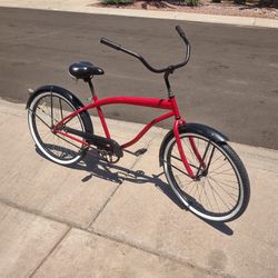 Men's 26 Inch Extended Frame Sikk Beach Cruiser Bike New Tires