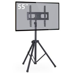 Tripod TV Stand for 32"-55" TVs Foldable Metal Legs
