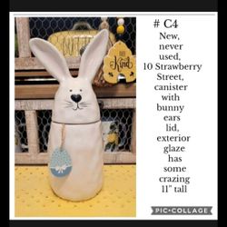 New, 10 Strawberry Street Canister With Lid...