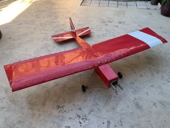 Large RC Airplane Red and White Fixed Wing