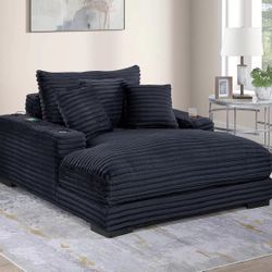 Black Corduroy Chaise Lounge 🔥SALE🔥