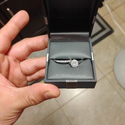 1ct. Lab Grown Diamond Engagement Ring With Band 