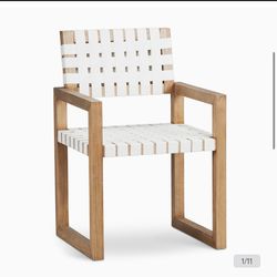 2 Haven White Woven Leather Arm Chair